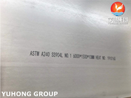Placa N08904 de aço inoxidável alta da resistência ASTM A240 TP904L 1,4539